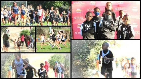 Young athletes racing outdoors