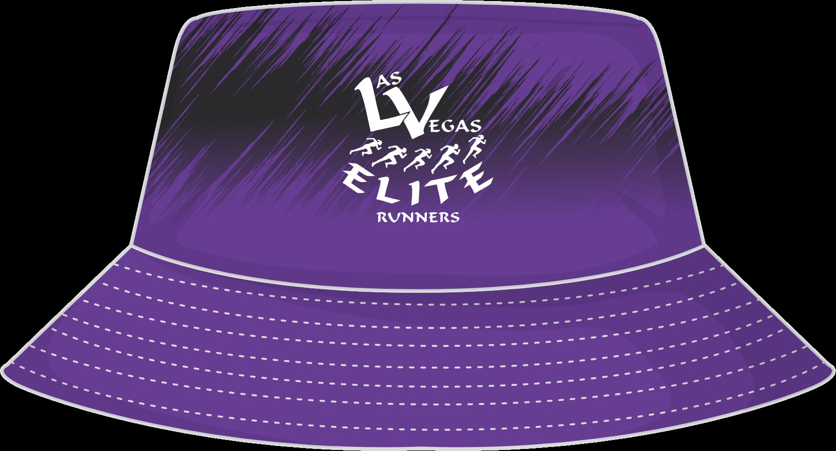 Purple bucket hat with Las Vegas Elite logo