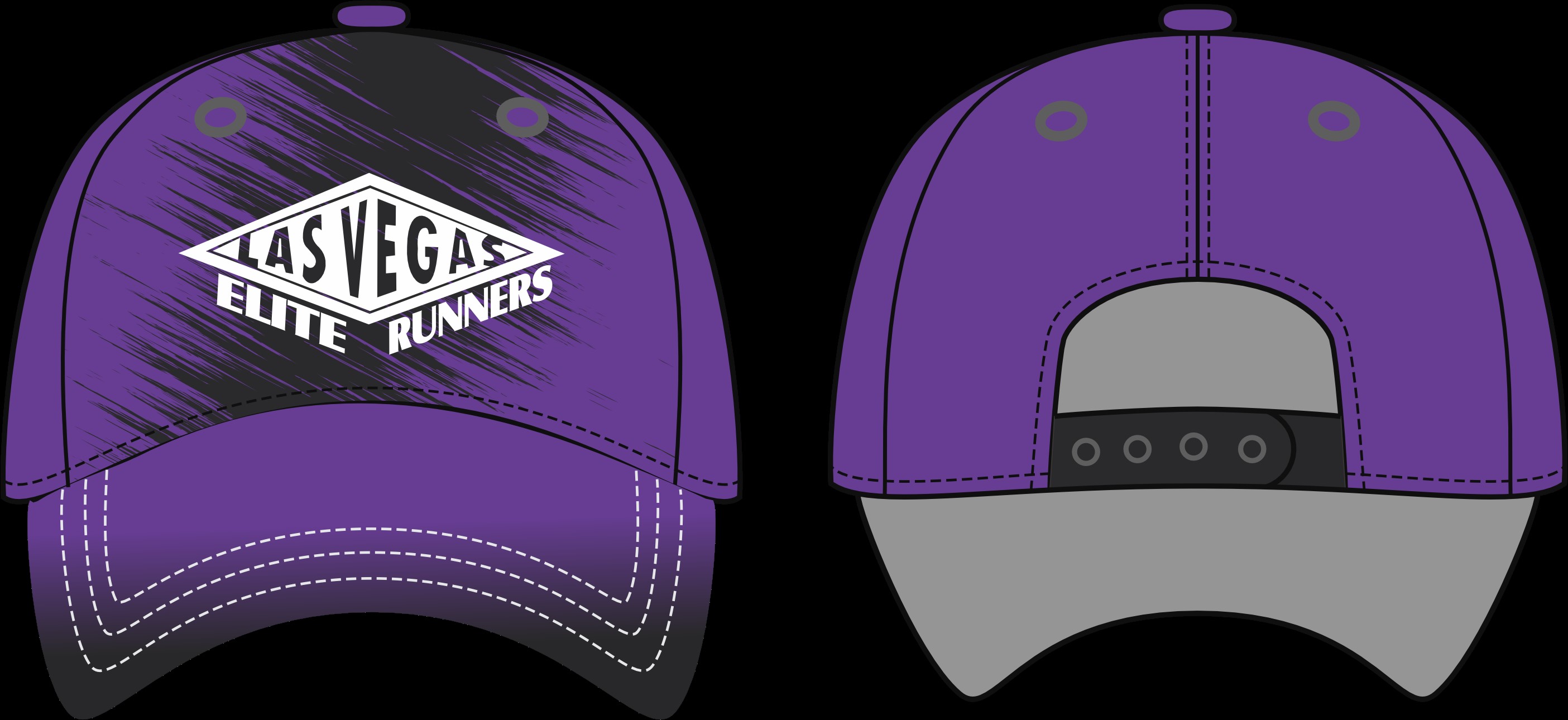 Purple cap with Las Vegas Elite Runners logo