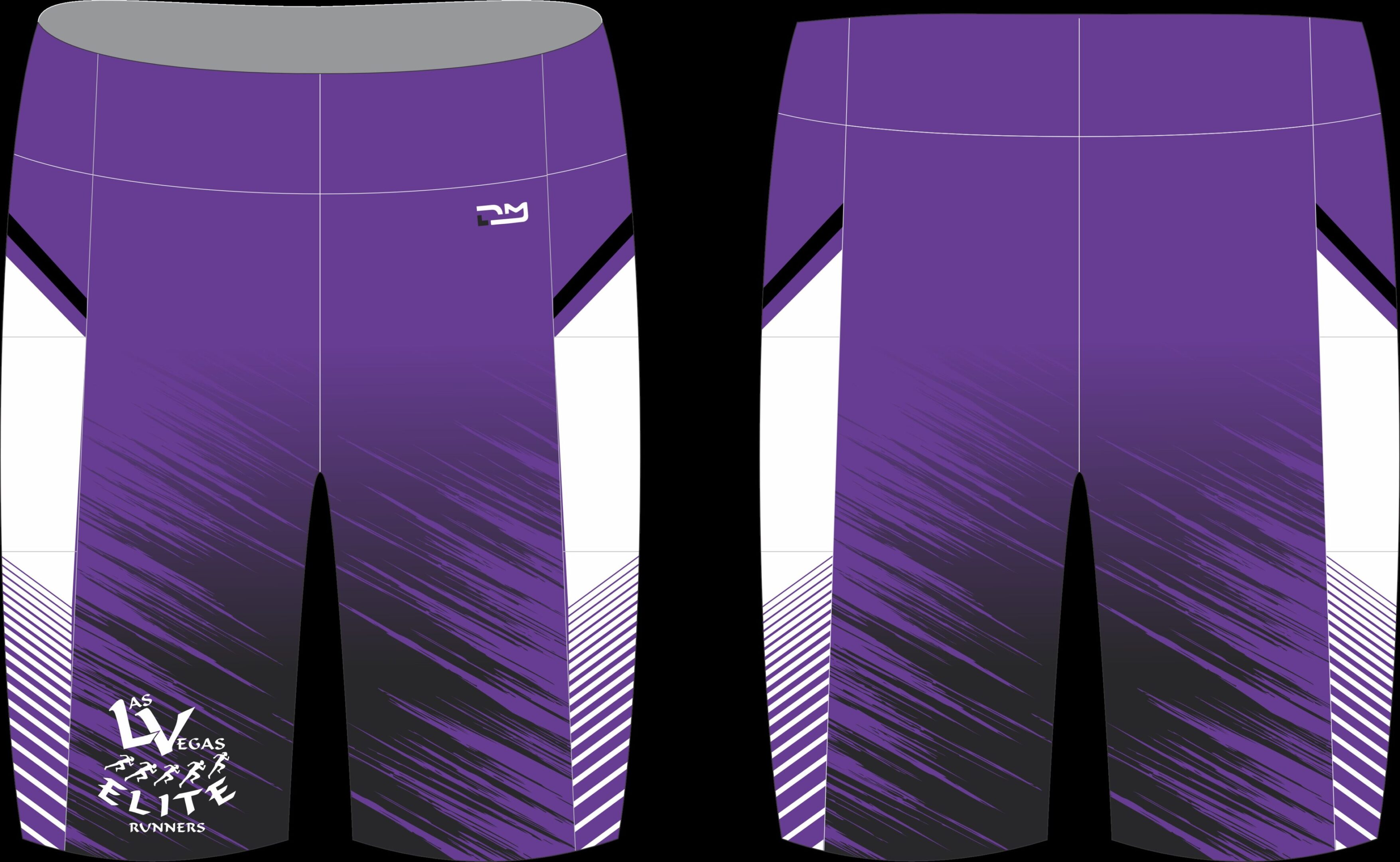 Purple basketball shorts front and back