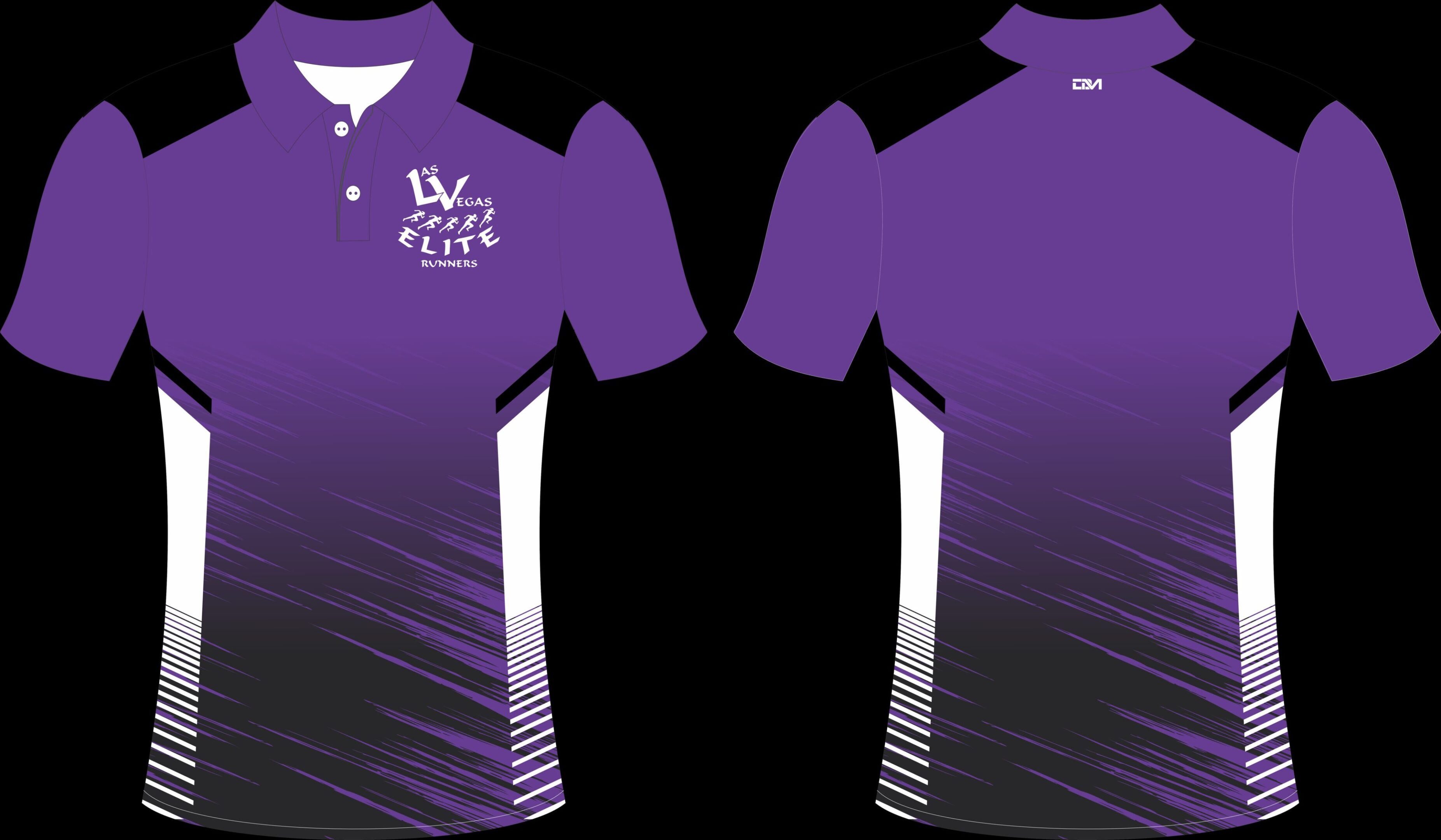 Purple gradient polo team jersey front and back