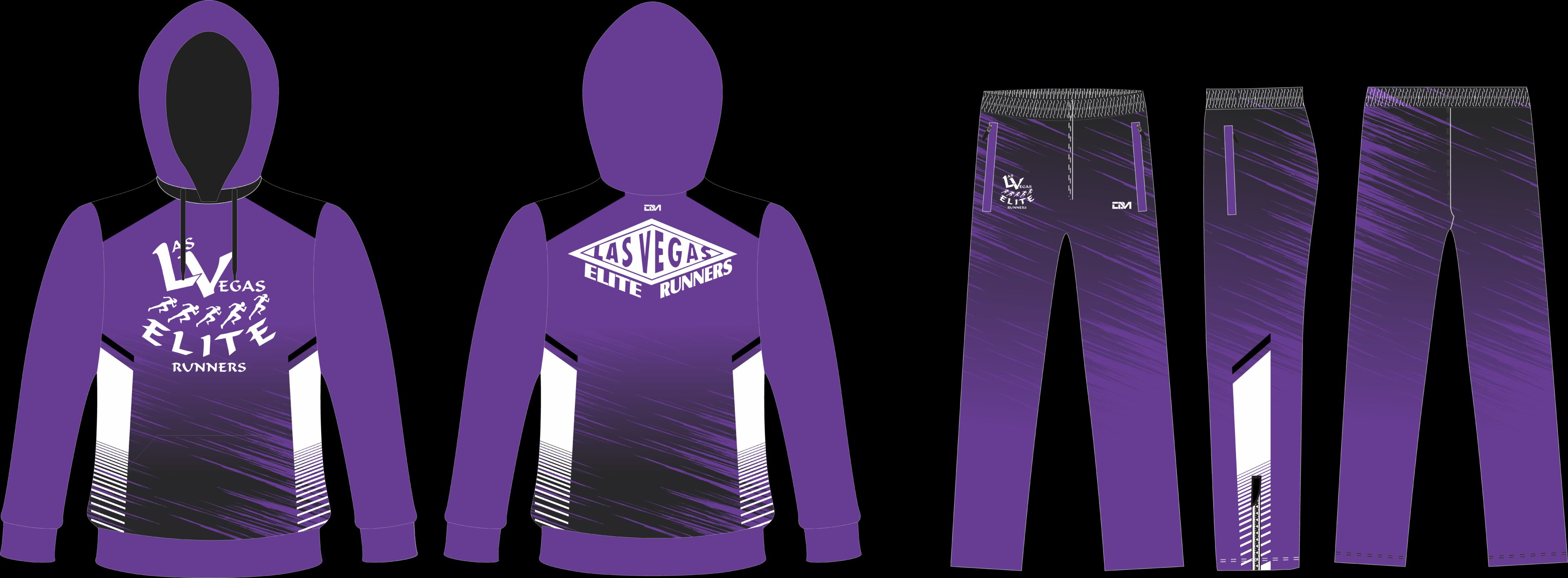 Purple Las Vegas Elite athletic hoodie and pants